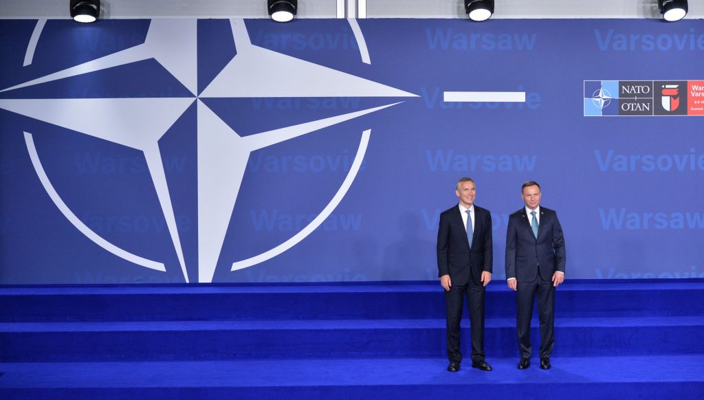 NATO Secretary General Jens Stoltenberg and the President of Poland, Andrzej Duda